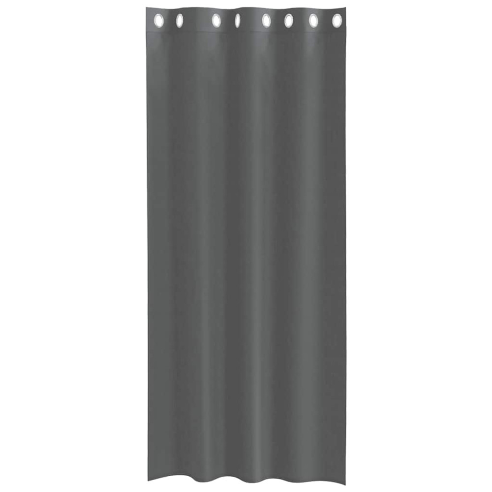 Produktbild för Voile gardiner med genomföringar 2 st mörkgrå 140x225 cm