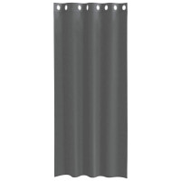 Produktbild för Voile gardiner med genomföringar 2 st mörkgrå 140x225 cm