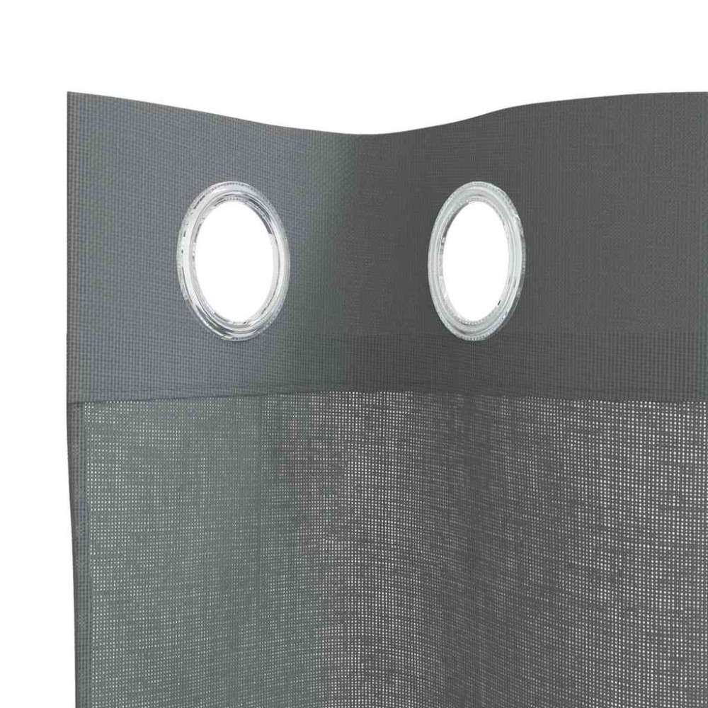 Produktbild för Voile gardiner med genomföringar 2 st mörkgrå 140x225 cm