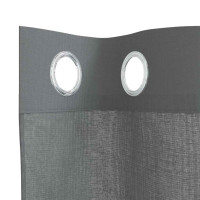 Produktbild för Voile gardiner med genomföringar 2 st mörkgrå 140x225 cm