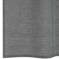 Produktbild för Voile gardiner med genomföringar 2 st mörkgrå 140x225 cm