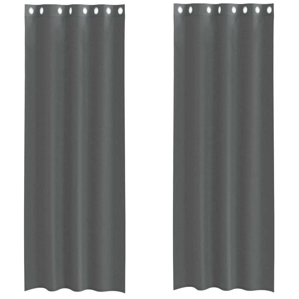 Produktbild för Voile gardiner med genomföringar 2 st mörkgrå 140x300 cm