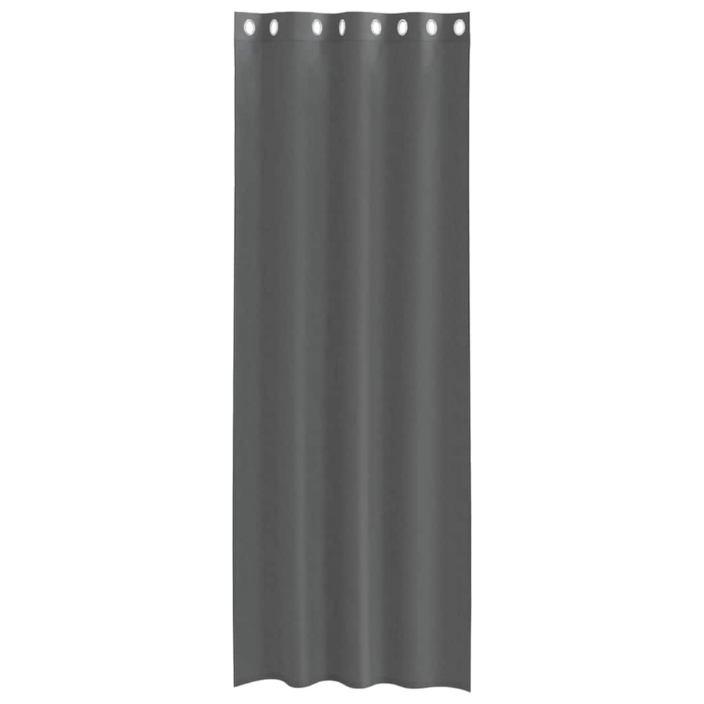 Produktbild för Voile gardiner med genomföringar 2 st mörkgrå 140x300 cm