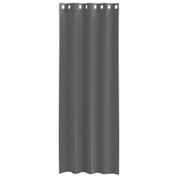 Produktbild för Voile gardiner med genomföringar 2 st mörkgrå 140x300 cm