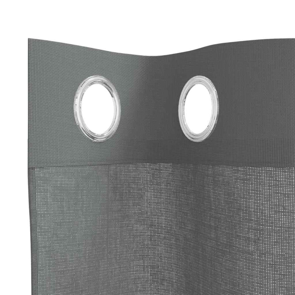 Produktbild för Voile gardiner med genomföringar 2 st mörkgrå 140x300 cm