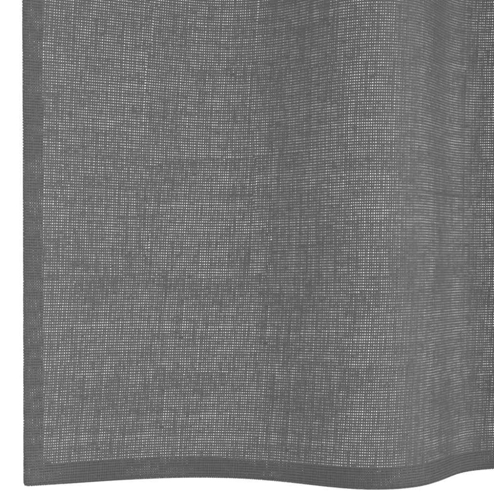Produktbild för Voile gardiner med genomföringar 2 st mörkgrå 140x300 cm