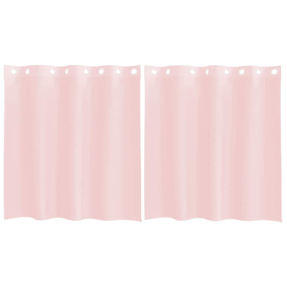 Produktbild för Voile gardiner med genomföringar 2 st ljusrosa 140x140 cm