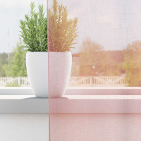 Produktbild för Voile gardiner med genomföringar 2 st ljusrosa 140x140 cm