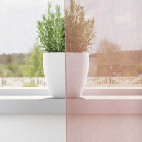 Produktbild för Voile gardiner med genomföringar 2 st rosa 140x245 cm