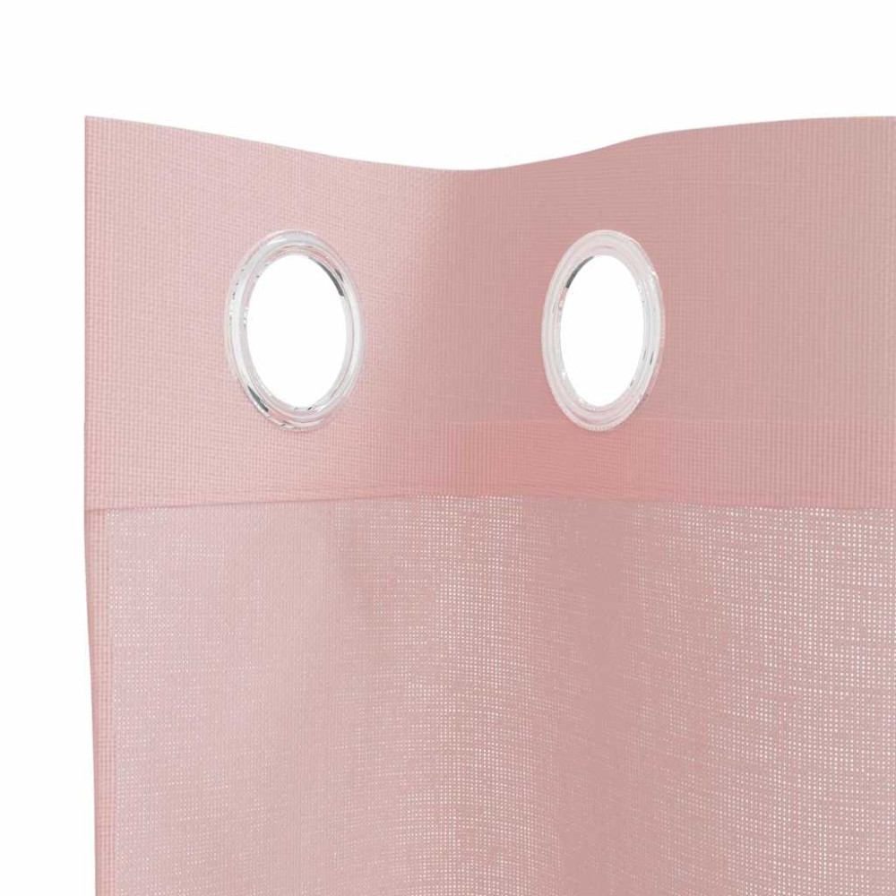 Produktbild för Voile gardiner med genomföringar 2 st rosa 140x245 cm