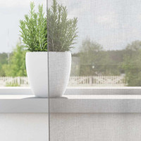 Produktbild för Voile gardiner med genomföringar 2 st ljusgrå 140x260 cm