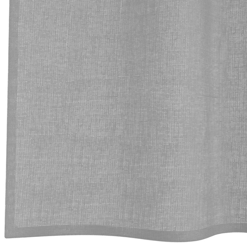 Produktbild för Voile gardiner med genomföringar 2 st ljusgrå 140x260 cm