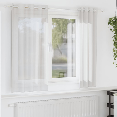 vidaXL Voile gardiner med genomföringar 2 st vit