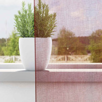 Produktbild för Voile gardiner med genomföringar 2 delar vinröd