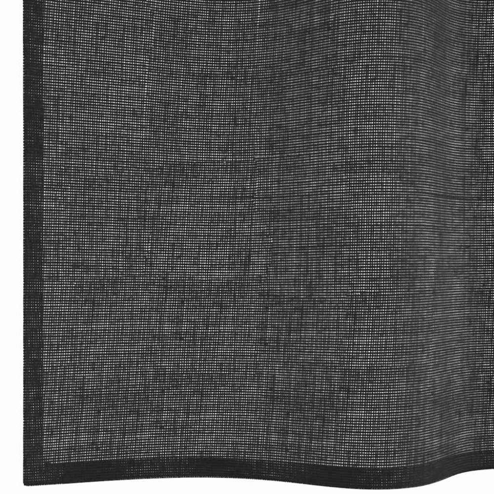 Produktbild för Voile gardiner med stångfickor 2 st svart