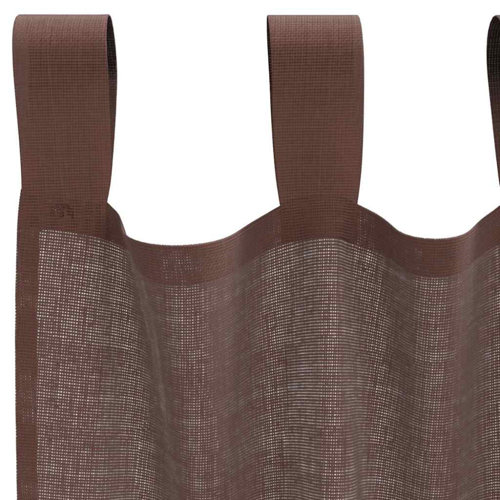 Produktbild för Voile gardiner med stångfickor 2 st bruna