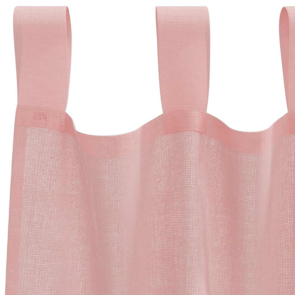 Produktbild för Voile gardiner med stångfickor 2 st rosa