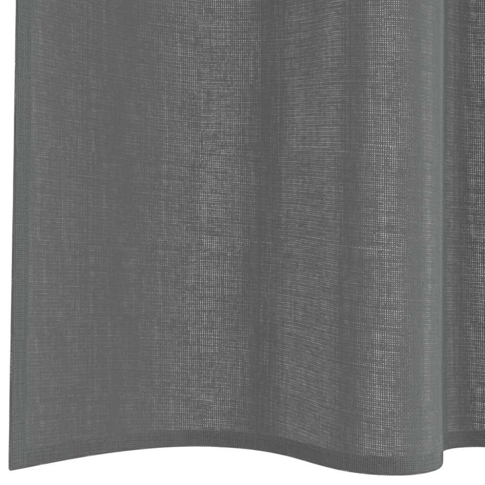 Produktbild för Voile gardiner med öglor 2 st mörkgrå 140x225 cm