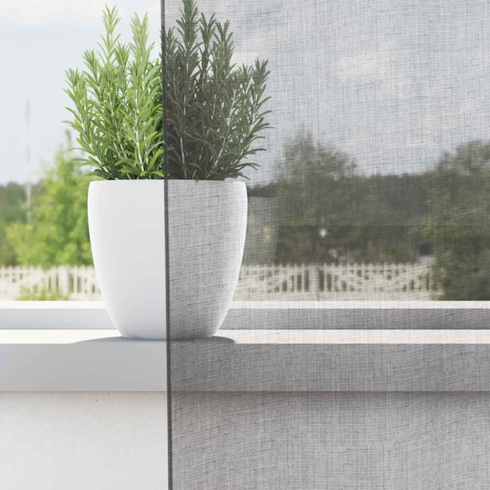Produktbild för Voile gardiner med öglor 2 st mörkgrå 140x260 cm