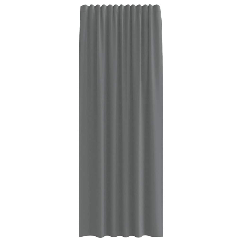 Produktbild för Voile gardiner med öglor 2 st mörkgrå 140x260 cm