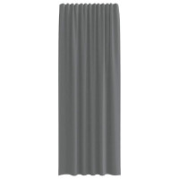 Produktbild för Voile gardiner med öglor 2 st mörkgrå 140x260 cm