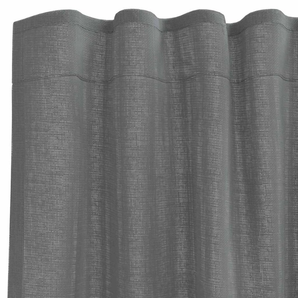 Produktbild för Voile gardiner med öglor 2 st mörkgrå 140x260 cm