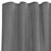 Produktbild för Voile gardiner med öglor 2 st mörkgrå 140x260 cm