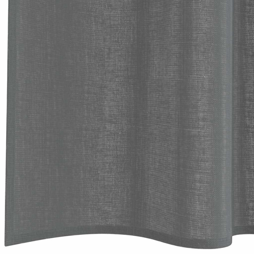 Produktbild för Voile gardiner med öglor 2 st mörkgrå 140x260 cm