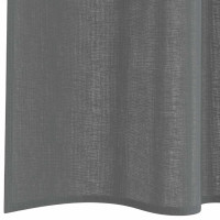 Produktbild för Voile gardiner med öglor 2 st mörkgrå 140x260 cm