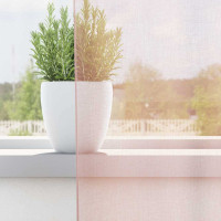 Produktbild för Voile gardiner med öglor 2 st ljusrosa 140x245 cm