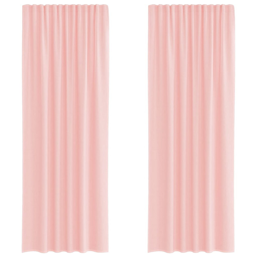 Produktbild för Voile gardiner med öglor 2 st rosa 140x260 cm