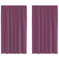 Produktbild för Voile gardiner med öglor 2 st lila 140x175 cm