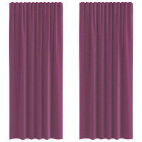 Produktbild för Voile gardiner med öglor 2 st lila 140x245 cm