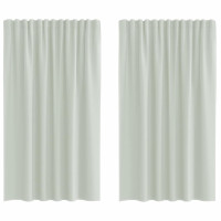 Produktbild för Voile gardiner med öglor 2 st ljusgrå 140x175 cm