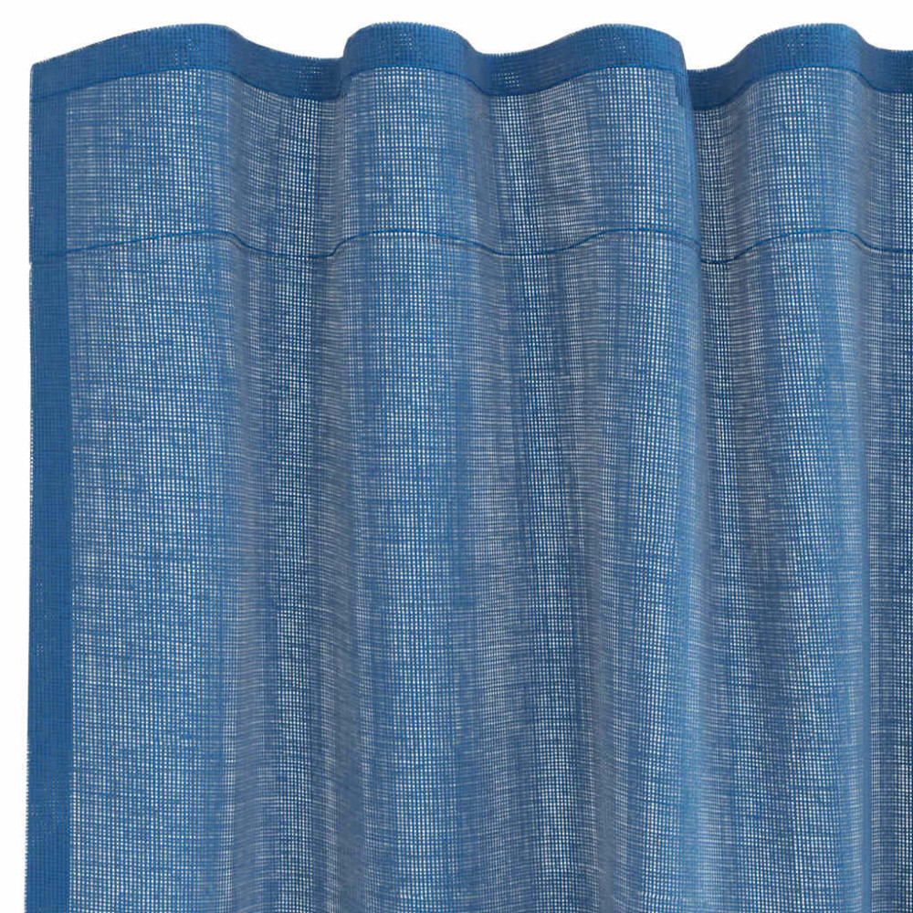 Produktbild för Voile gardiner med öglor 2 st kungsblå 140x245 cm