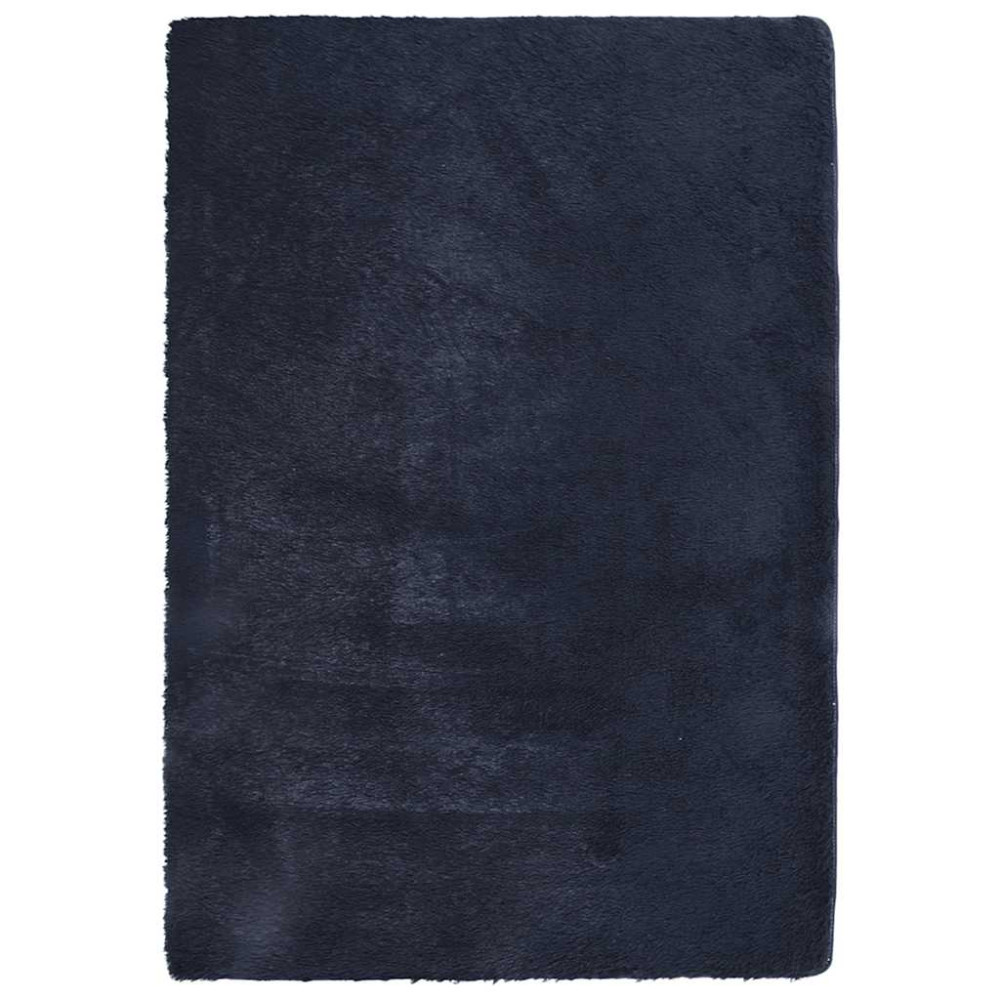 Produktbild för Ryamatta med lång lugg NAVARRA marinblå 160x230 cm polyester