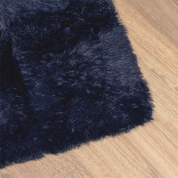 Produktbild för Ryamatta med lång lugg NAVARRA marinblå 160x230 cm polyester