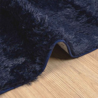 Produktbild för Ryamatta med lång lugg NAVARRA marinblå 160x230 cm polyester