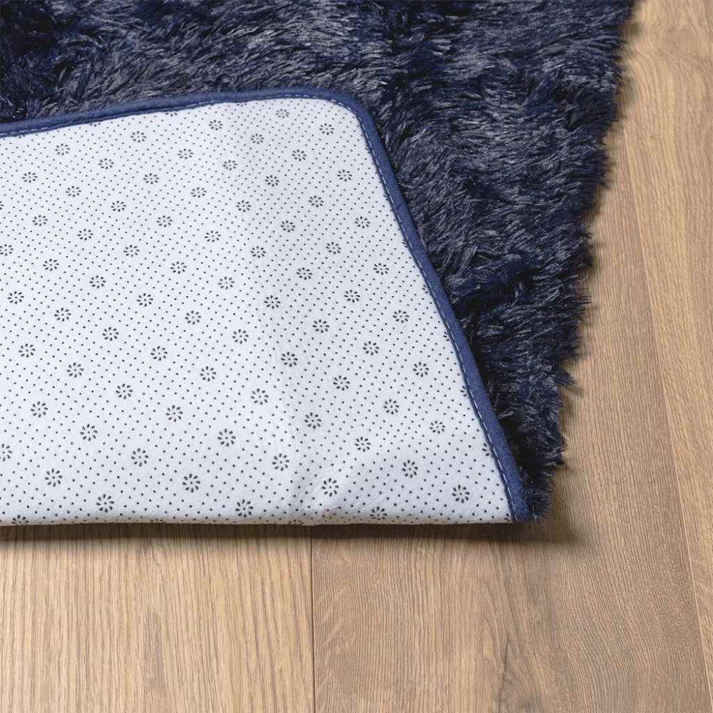 Produktbild för Ryamatta med lång lugg NAVARRA marinblå 160x230 cm polyester