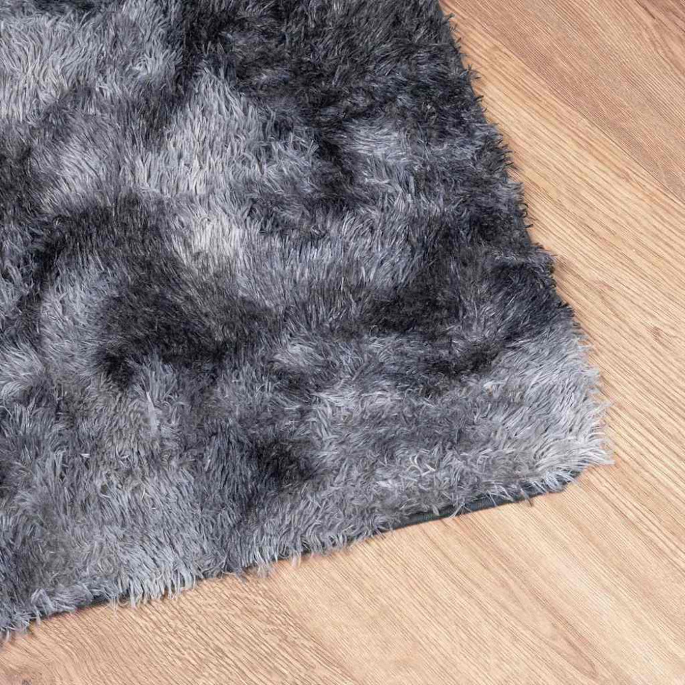 Produktbild för Ryamatta med lång lugg NAVARRA mörkgrå 240x340 cm polyester