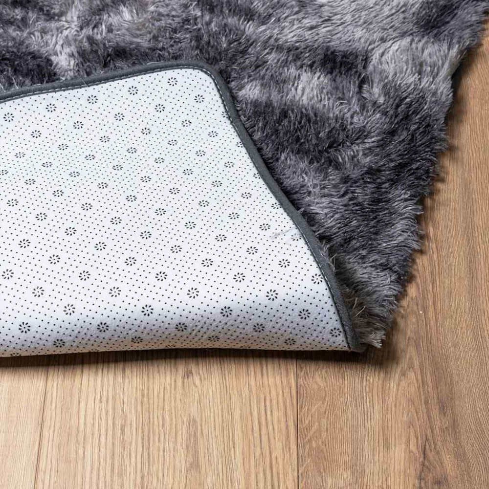 Produktbild för Ryamatta med lång lugg NAVARRA mörkgrå 240x340 cm polyester