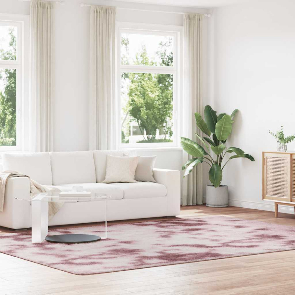 Produktbild för Ryamatta med lång lugg NAVARRA dammig rosa 240x340 cm polyester