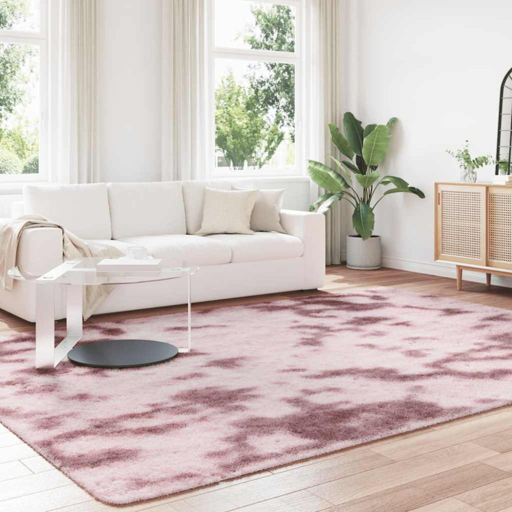Produktbild för Ryamatta med lång lugg NAVARRA dammig rosa 240x340 cm polyester