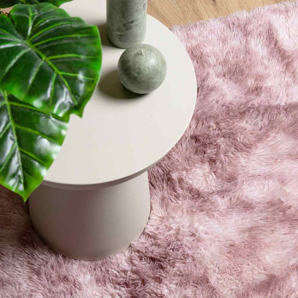 Produktbild för Ryamatta med lång lugg NAVARRA dammig rosa 240x340 cm polyester