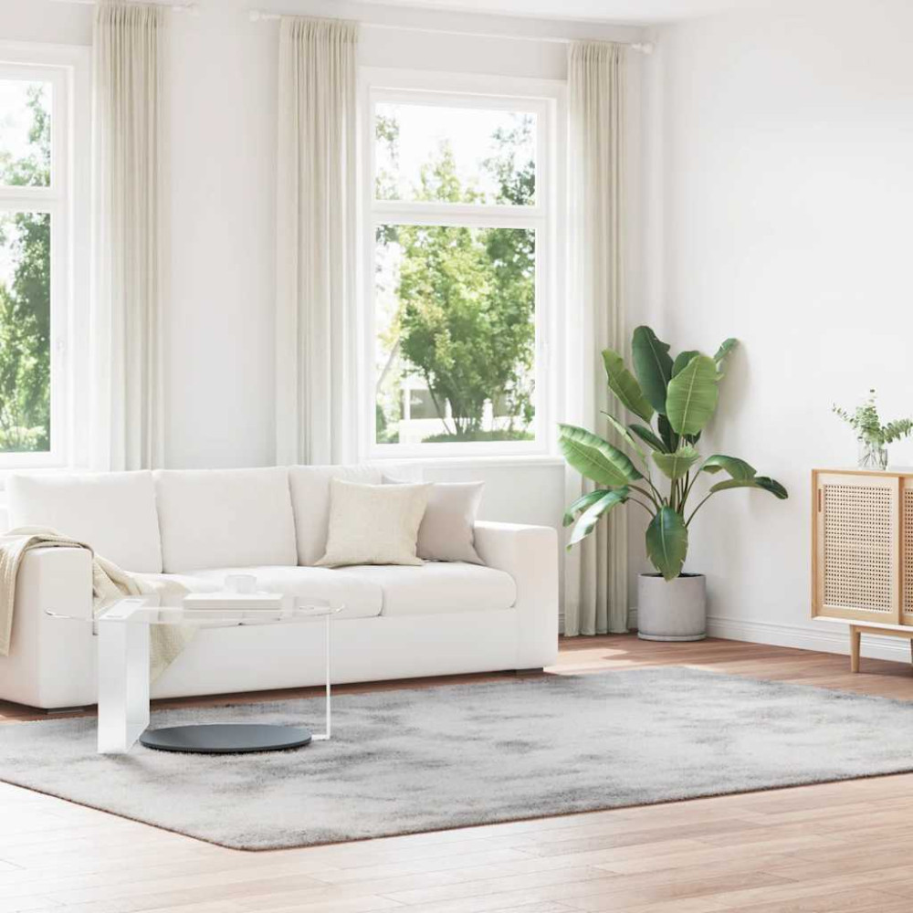 Produktbild för Ryamatta med lång lugg NAVARRA ljusgrå 240x340 cm polyester