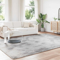 Produktbild för Ryamatta med lång lugg NAVARRA ljusgrå 240x340 cm polyester
