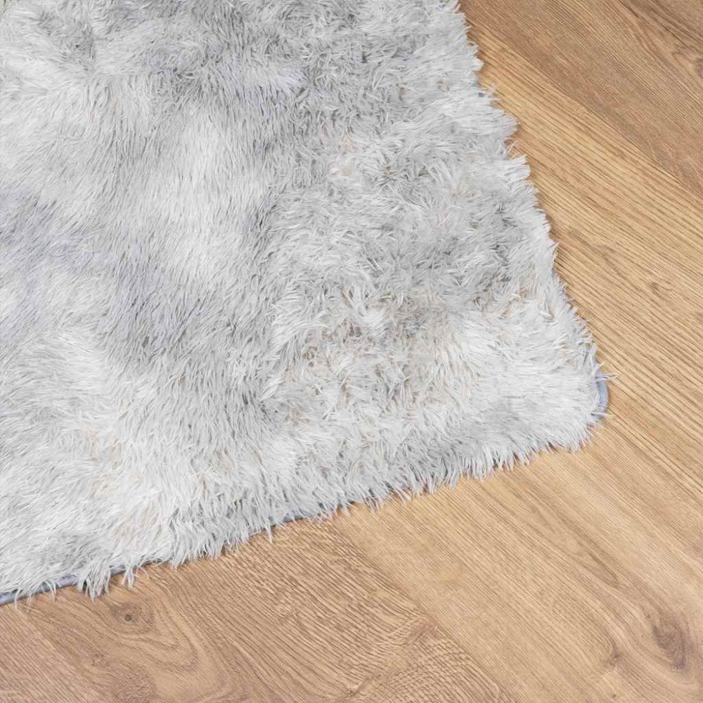Produktbild för Ryamatta med lång lugg NAVARRA ljusgrå 240x340 cm polyester