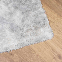 Produktbild för Ryamatta med lång lugg NAVARRA ljusgrå 240x340 cm polyester
