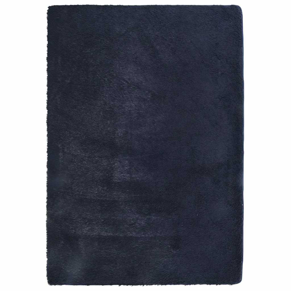 Produktbild för Ryamatta med lång lugg NAVARRA marinblå 240x340 cm polyester