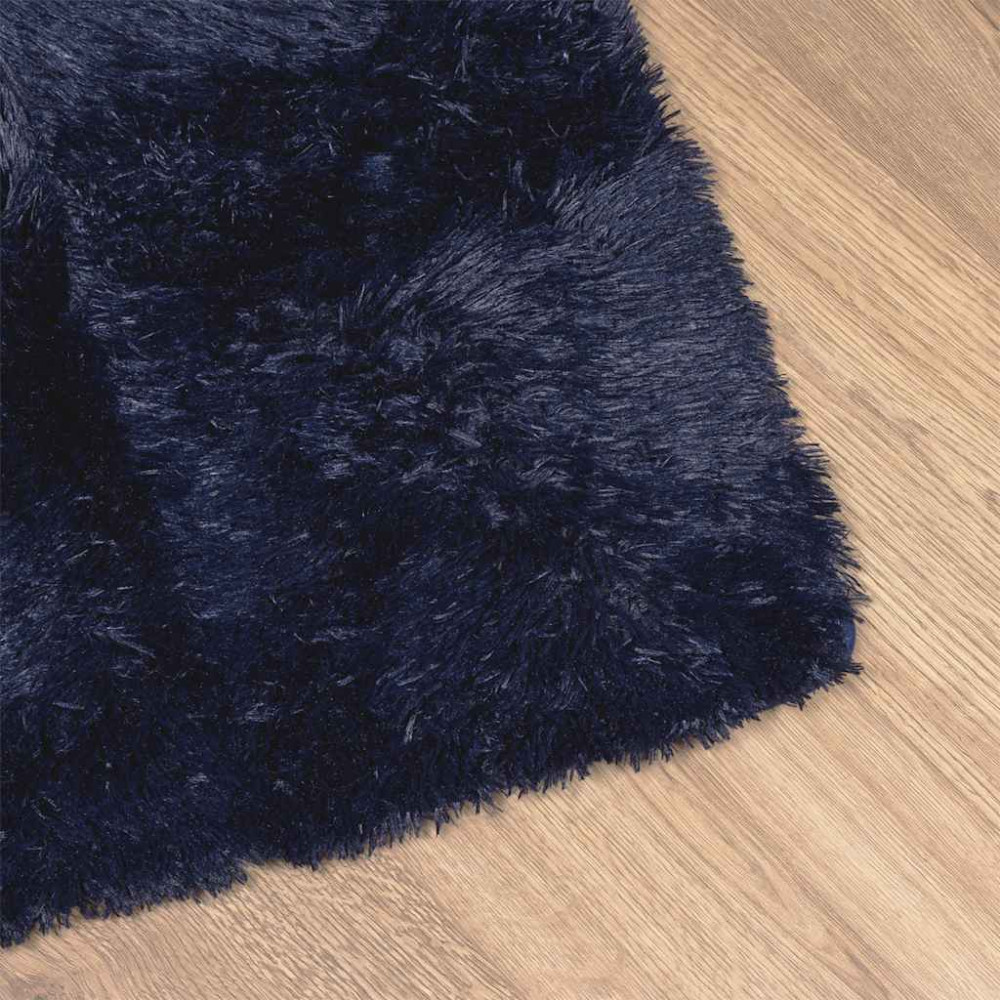 Produktbild för Ryamatta med lång lugg NAVARRA marinblå 240x340 cm polyester